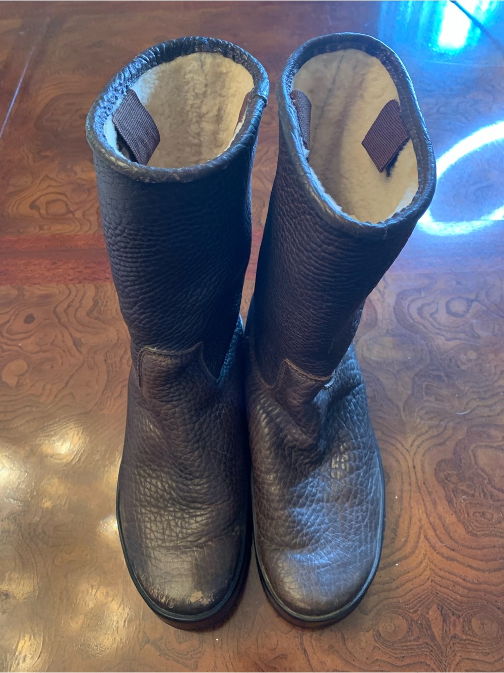 Prada Linea Rossa Brown Shearling-Lined Winter Boots